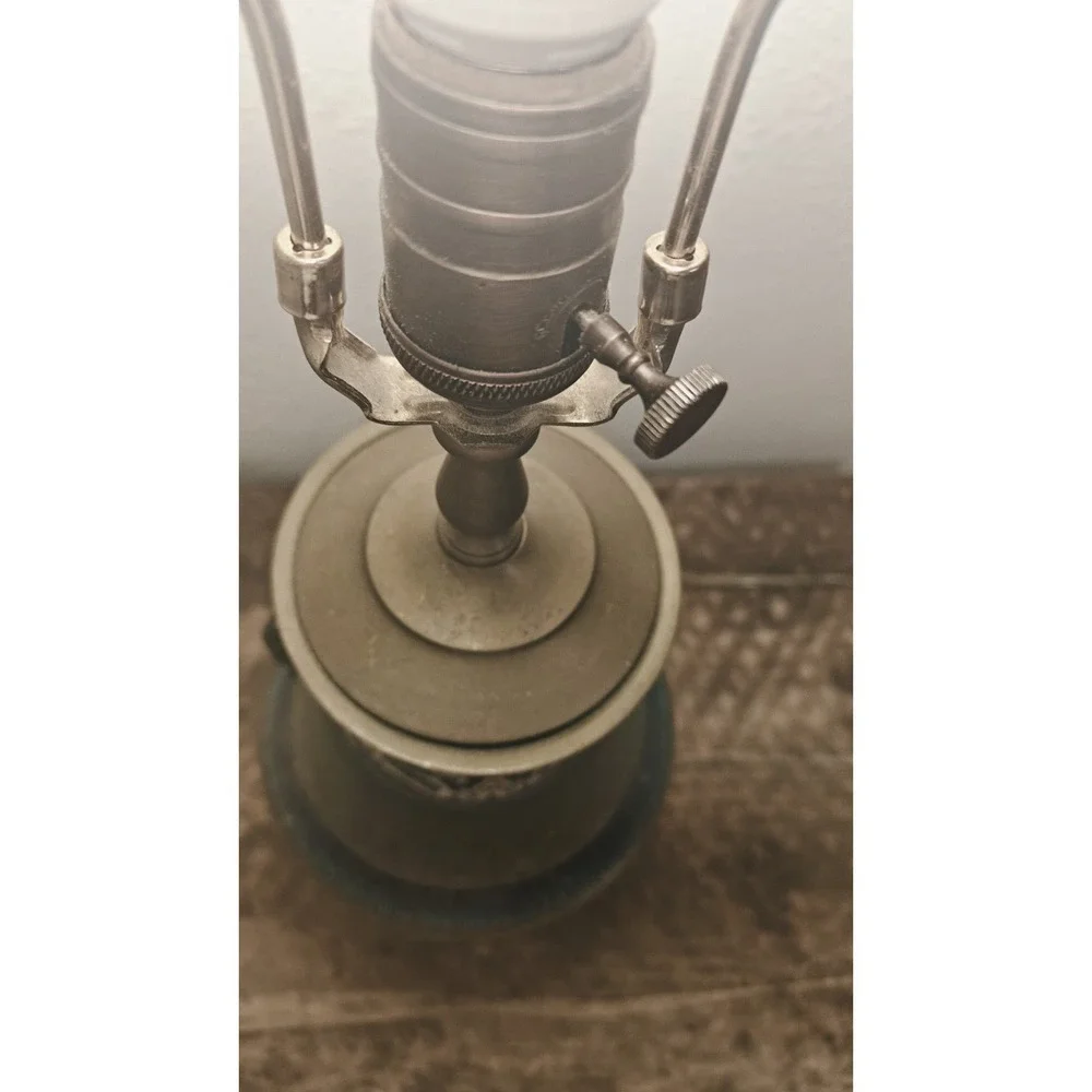 Vintage Japanese Champleve Bronze Enamel Cloisonne Table Lamp Works!
